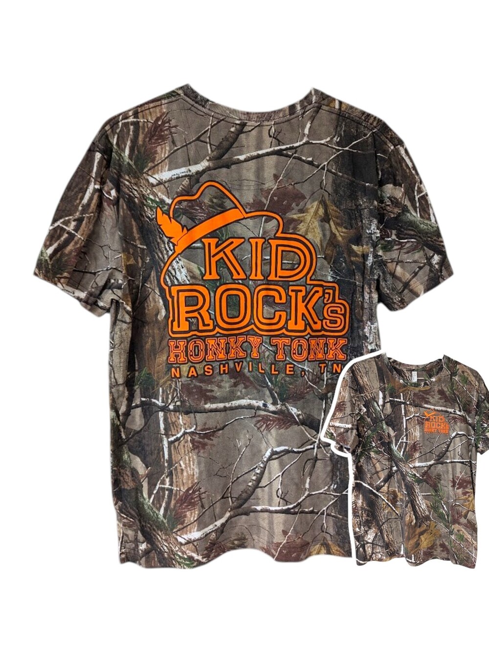 Kid Rock T-Shirt Mens Large Realtree Camo Big Honky Tonk Nashville Band 21x30